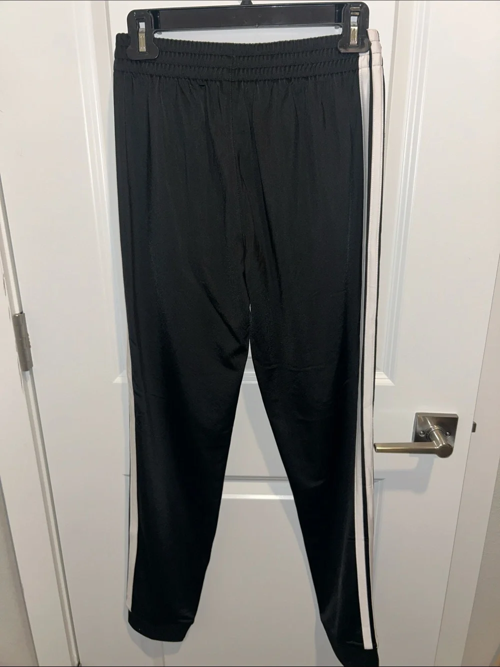 adidas Black Joggers with White Side Stripes